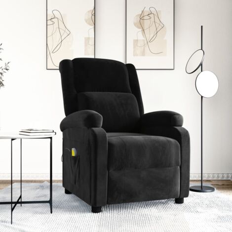 Fauteuil de massage Noir Velours vidaXL (1/5)