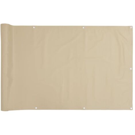 Vidaxl – Écran de balcon beige 90x300 cm – Tissu Oxford imperméable – Protection UV – Oeillets en aluminium – Corde synthétique incluse
