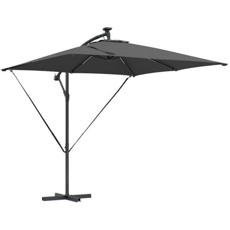 Parasol banane à mât déporté Anthracite 249 x 249 x 250 cm vidaXL (1/5)