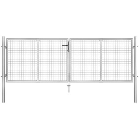 Vidaxl – Portail de jardin en acier galvanisé 300x75 cm – Système de verrouillage robuste avec 3 clés – Résistant à la corrosion – Design classique