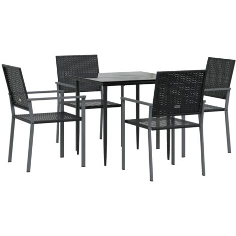 Ensemble à manger de jardin 5 pcs résine tressée acier vidaXL (1/5)