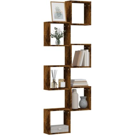 Étagères murales sous forme de cube 6 pcs chêne fumé 30x15x30cm vidaXL