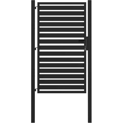 Vidaxl – Portail aluminium verrouillable noir 100x150 cm – Résistant aux intempéries – Assemblage requis – Avec serrure et poignée incluses (1/6)