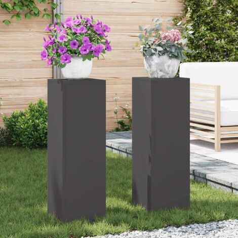 Supports pour plantes 2 pcs Noir 24 x 24 x 75 cm Acier vidaXL