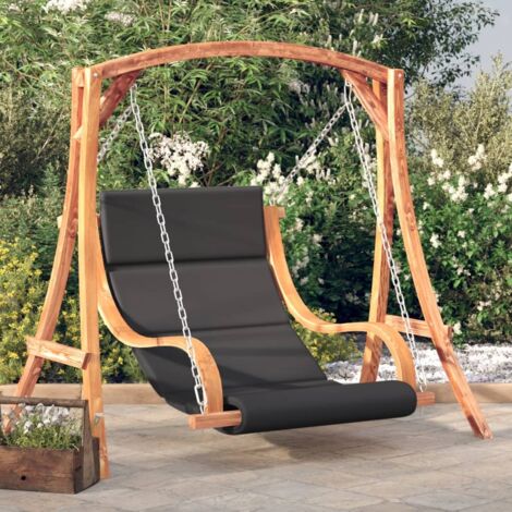 Chaise balançoire avec coussin bois d'épicéa avec finition teck vidaXL (1/5)