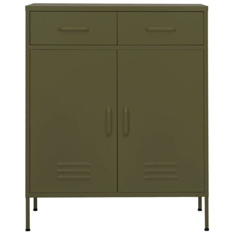 vidaXL Armoire de rangement Vert olive 80x35x101,5 cm Acier