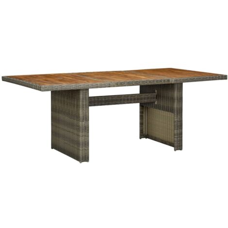 Table de jardin Marron Résine tressée et bois d'acacia massif vidaXL