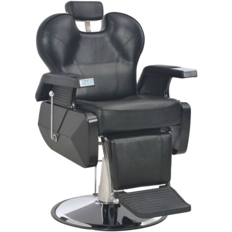 Vidaxl – Chaise de barbier pivotante 360° – Similicuir noir avec rembourrage mousse – Dossier et appui-tête réglables – Dimensions 72x68x98 cm