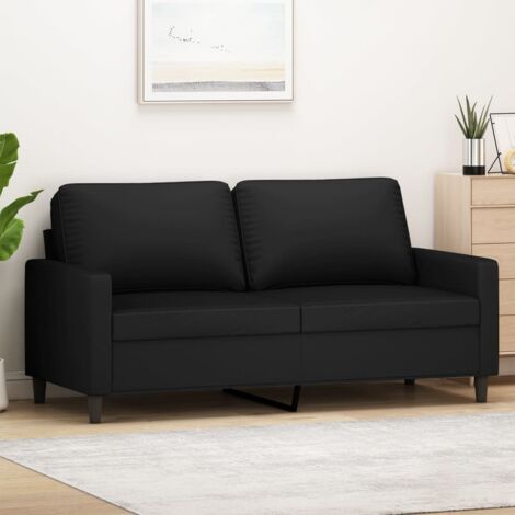 Vidaxl – Canapé convertible 2 places noir 140 cm en velours – Cadre métal robuste – Confort optimal avec coussins rembourrés