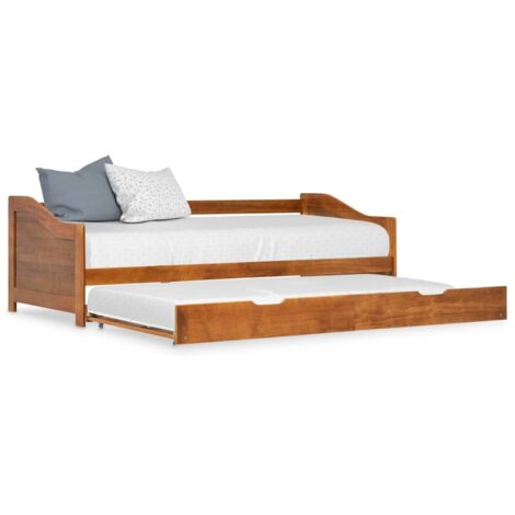Cadre de lit extensible sans matelas marron miel 90x200 cm vidaXL