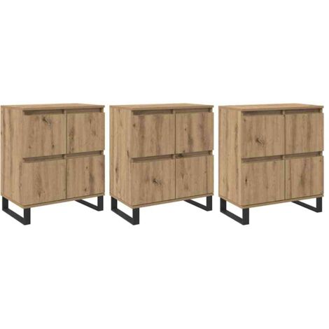 Buffets 3 pcs chêne artisanal 180 x 35 x 70 cm vidaXL (1/5)