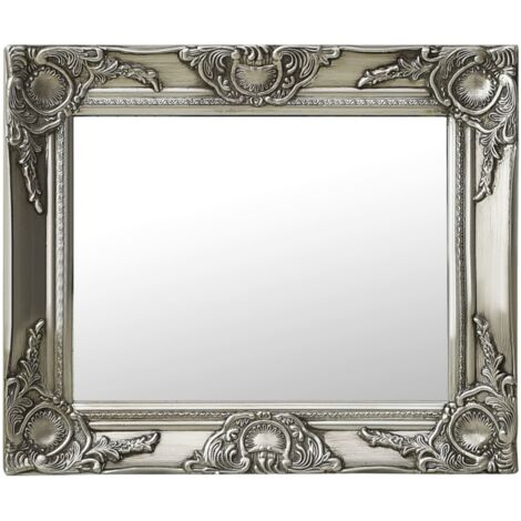 Miroir mural style baroque 50x40 cm Argenté vidaXL
