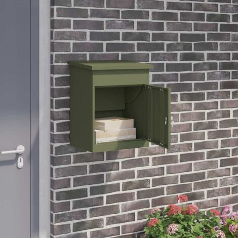 Vidaxl – Boîte aux lettres de dépôt de colis vert olive 44 x 35 x 59 cm – Acier résistant aux intempéries – Système de verrouillage sécurisé – Accès facile (1/5)
