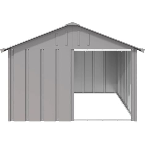 Vidaxl – Niche pour chien en acier galvanisé 116,5x153x81,5 cm – Résistante aux intempéries – Entrée 47x57 cm – Abri extérieur durable