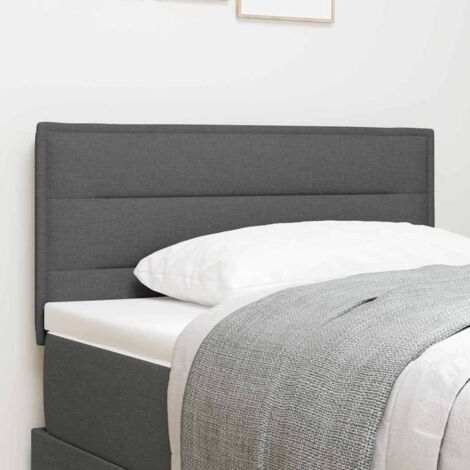 Vidaxl – Tête de lit capitonnée gris foncé 90 cm – Tissu doux – Hauteur réglable – Pour cadre de lit moderne – Intérieur uniquement