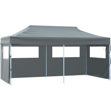 Vidaxl – Tente de réception pliable 3x6 m – Toit Oxford 600D résistant aux UV et à l'eau – 3 parois latérales amovibles avec fenêtres – Acier enduit de poudre (1/8)