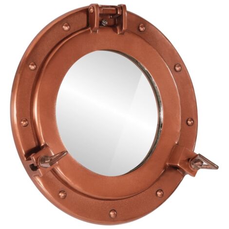 Miroir en forme de hublot mural Ø30 cm aluminium et verre vidaXL
