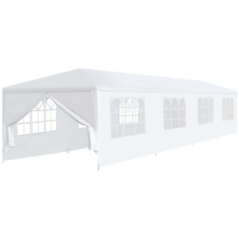 Vidaxl – Tonnelle de jardin 3x12 m – Toit en polyéthylène 100% – Cadre en acier résistant à la rouille – 8 panneaux latéraux amovibles avec fenêtres