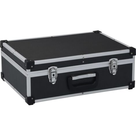 Vidaxl – Malette de rangement en aluminium noir 46 x 33 x 16 cm – 6 compartiments et 17 poches – Verrouillable avec clés incluses (1/6)