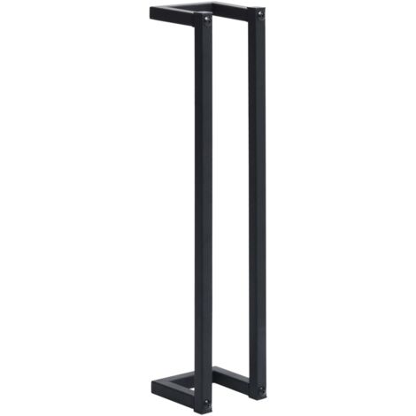 Vidaxl – Porte-serviette mural noir en fer 12,5x12,5x60 cm – Support mural robuste pour salle de bain – Installation facile
