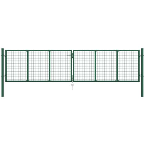 Vidaxl – Portail grillagé en acier 400x75 cm – Charnière à boulon pour verrouillage rapide – Résistant à la corrosion – Installation facile