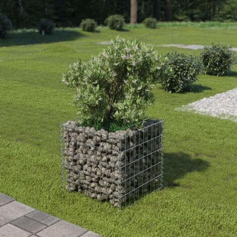Vidaxl – Lit surélevé gabion acier galvanisé 50x50x50 cm – Capacité de charge 1400 kg/m³ – Pour bordures de jardin esthétique