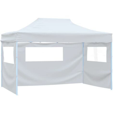 Vidaxl – Tente de réception pliante 3x4 m – Acier enduit de poudre – Toit en tissu Oxford 600D – 3 parois latérales avec fenêtres transparentes