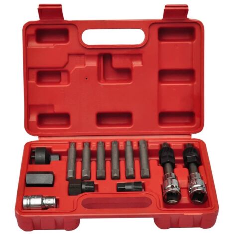 Vidaxl – Kit d'outils d'alternateur pour Bosch et Renault – Adaptateurs VW, Audi, BMW, Mercedes, Ford – Forêts hexagonaux 8/10mm, M8/M10