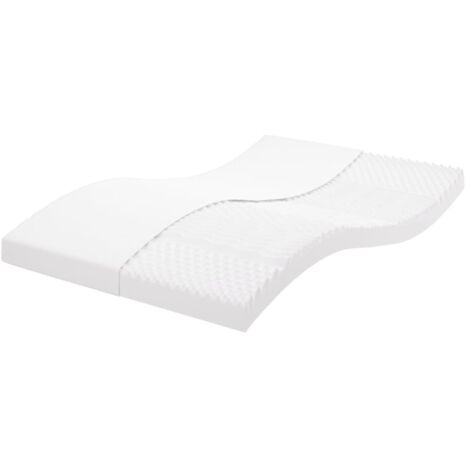 Matelas en mousse blanc 140x190 cm 7 zones dureté 20 ILD vidaXL (1/5)