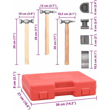 Mallette Coffret 7 Outils Carrossier BGS - Marteaux Et Tas - Neuf Pour Bricolage