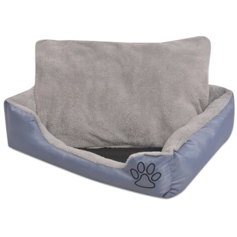 Vidaxl – Lit pour chiens taille M – Coussin rembourré en tissu Oxford enduit PU – Dessous antidérapant – Dimensions 65 x 48 x 18 cm – Couleur gris