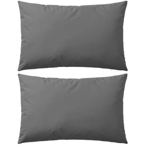Oreiller d'extérieur lot de 2 60 x 40 cm Gris vidaXL