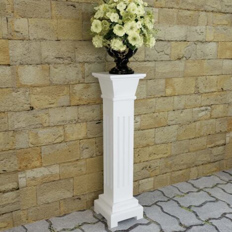 Vidaxl – Support pilier carré pour plantes en MDF – Dimensions 17x17x66 cm – Finition blanche facile à nettoyer – Pour intérieur et extérieur