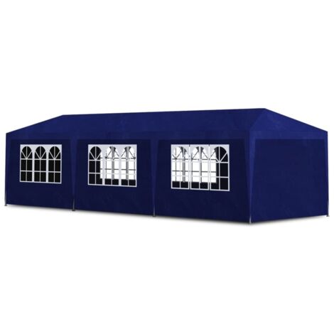 Vidaxl – Tente de réception 3 x 9 m – Panneaux latéraux avec fenêtres – Cadre en acier résistant à la rouille – Résistante aux UV et à l'eau