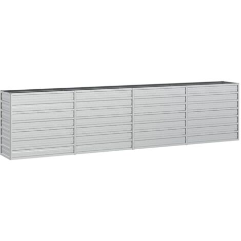 Lit surélevé de jardin 320x40x77 cm Acier galvanisé Argenté