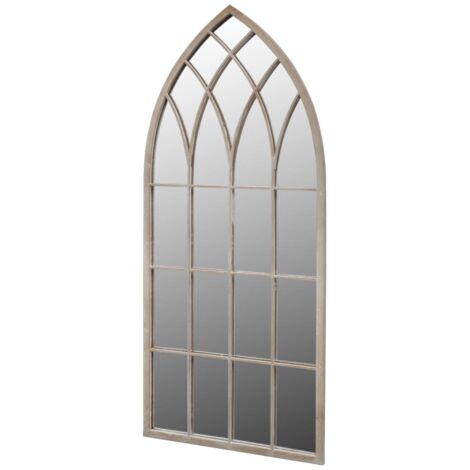 Vidaxl – Miroir de jardin gothique 50x115 cm – Fer enduit de poudre avec effet rouille – Verre véritable pour réflexion plate – Intérieur/extérieur