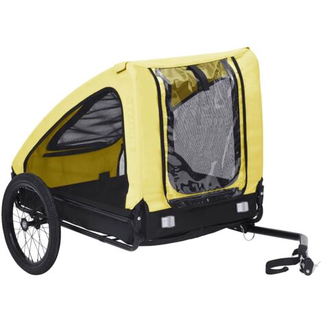 vidaXL Remorque de vélo pour animaux de compagnie jaune et noir