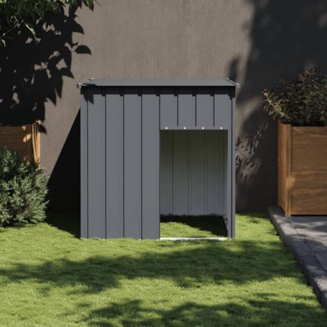 Vidaxl – Niche pour chien avec toit en acier galvanisé – Dimensions 110x103x109 cm – Protection contre intempéries – Accès pratique