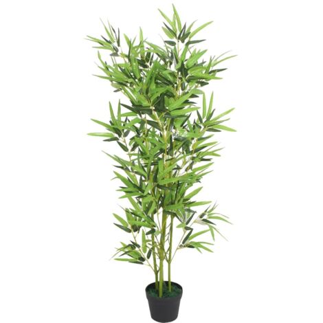 Vidaxl – Plante verte artificielle bambou 120 cm – 552 feuilles réalistes – Pot en plastique inclus – Décoration intérieure durable