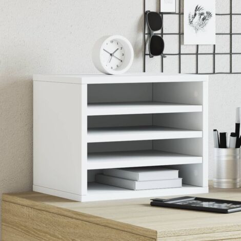 Organisateur de bureau blanc 36x26x29,5 cm bois d'ingénierie vidaXL