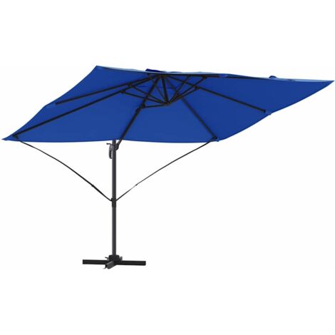 Parasol Roma à Bras Déporté Bleu et Noir 352 x 251 x 260 cm vidaXL (1/5)