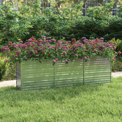 Lit surélevé de jardin 240x40x77 cm Acier galvanisé Argenté vidaXL