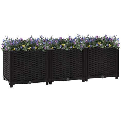Vidaxl – Lit surélevé 120x40x38 cm – Polypropylène résistant – Hauteur intérieure 30 cm – Pour espaces extérieurs (1/7)