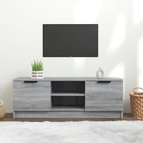 Meuble TV Sonoma gris 102x35x36,5 cm Bois d'ingénierie vidaXL