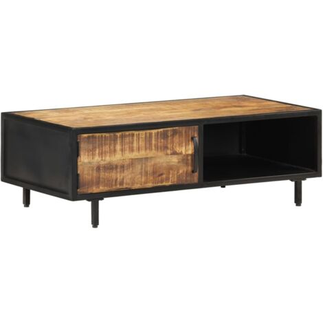 Table basse 105x50x35 cm Bois de manguier brut vidaXL (1/5)