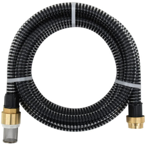 Tuyau d'aspiration avec raccords en laiton noir 1,1" 4 m PVC vidaXL