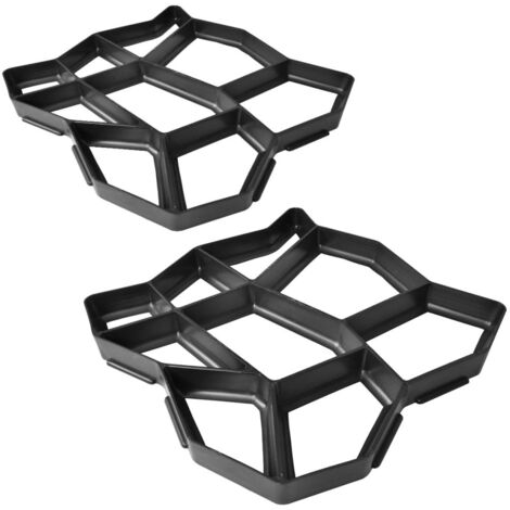 Vidaxl – Moule de pavé extérieur 42 x 42 x 4 cm – Lot de 2 moules en polypropylène – Pour allées et patios en béton décoratif