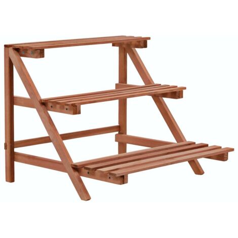 Vidaxl – Support à plantes 3 niveaux en bois de cèdre – Dimensions 48x45x40 cm – Étagère décorative pour intérieur et extérieur (1/6)