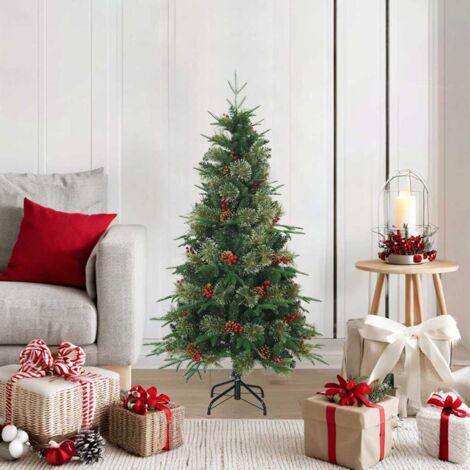 Sapin de Noël Artificiel à Branches Articulées Vert 120 cm vidaXL (1/5)