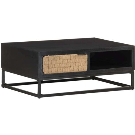 Table basse 90x60x35 cm Bois de manguier massif vidaXL (1/5)